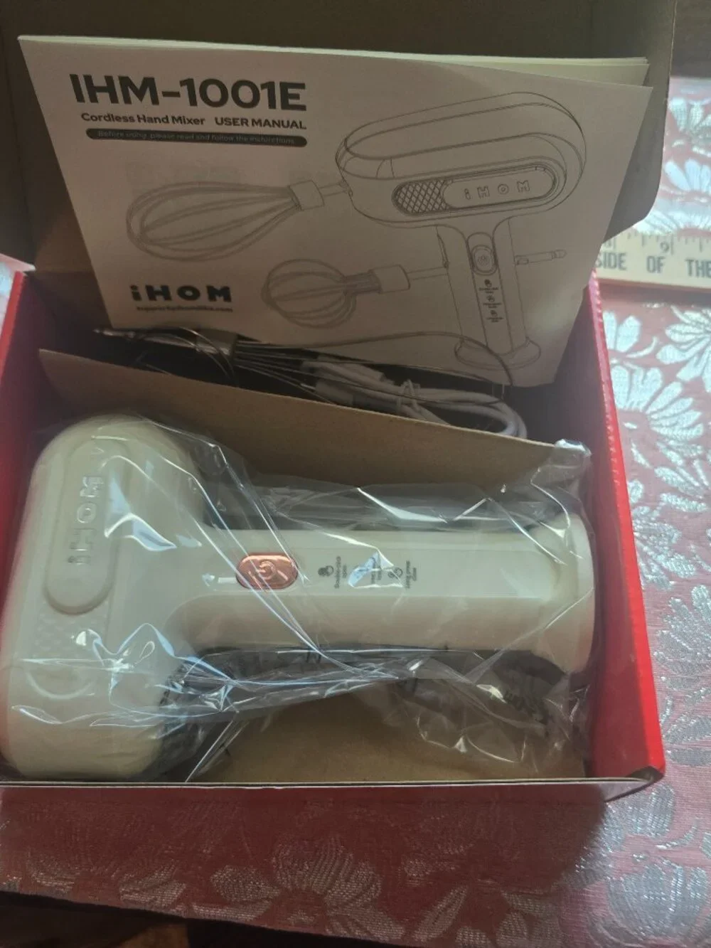 HOM Cordless Hand Mixer – 3 Speeds – Brand New – IHM 1001E
